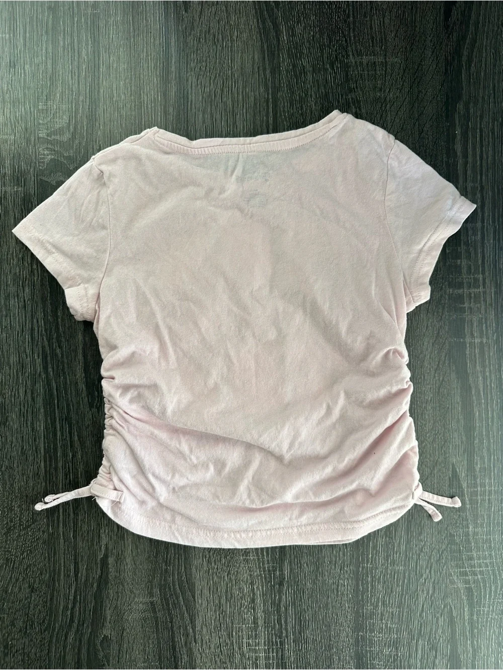 Disney Princess Royally Girls Pink Graphic Tshirt Size 14/16 Ruched Side